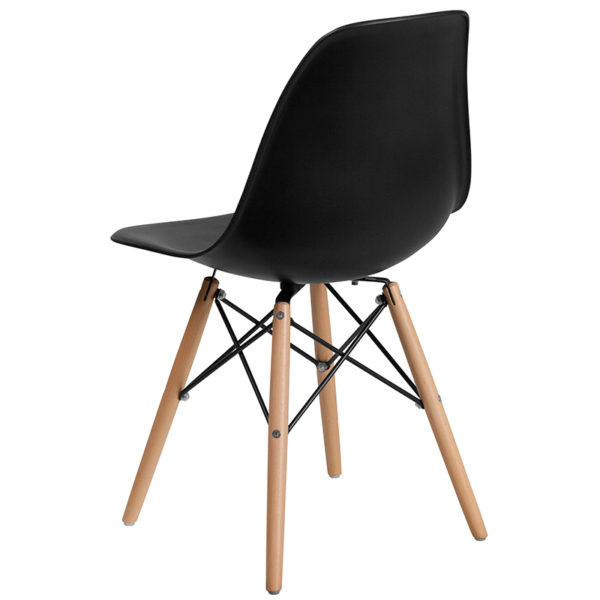 Nice Elon Series Plastic Chair with Wooden Legs Back Width: 11-16" accent chairs near  Sanford at Capital Office Furniture