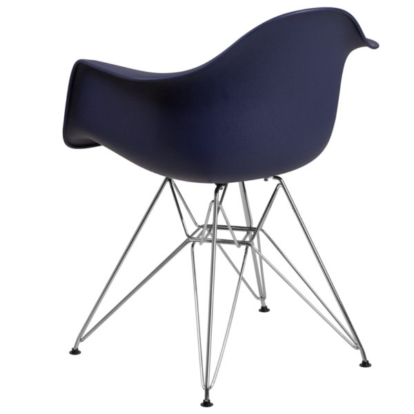 Shop for Navy Plastic/Chrome Chairw/ Curved Arms in  Orlando at Capital Office Furniture