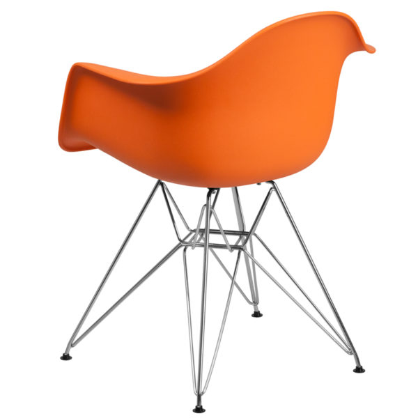 Shop for Orange Plastic/Chrome Chairw/ Curved Arms in  Orlando at Capital Office Furniture