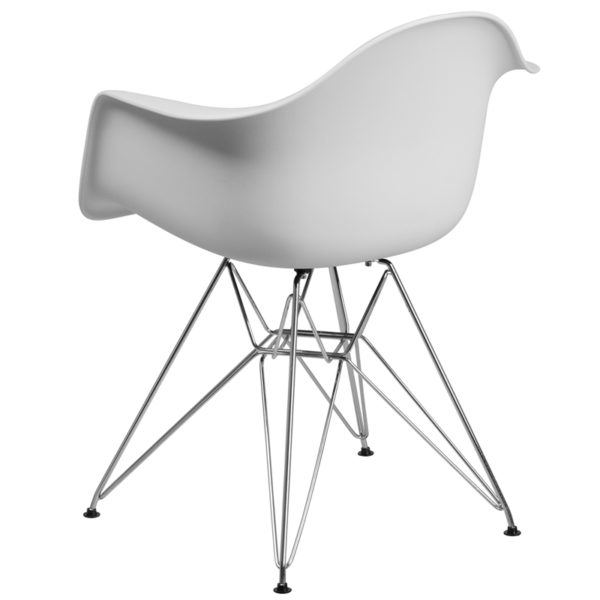 Shop for White Plastic/Chrome Chairw/ Curved Arms near  Winter Springs at Capital Office Furniture