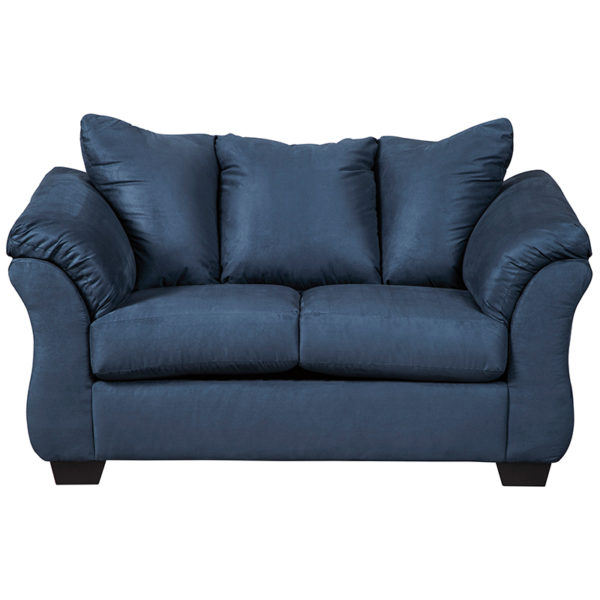 Shop for Blue Microfiber Loveseatw/ Plush Arms near  Clermont at Capital Office Furniture
