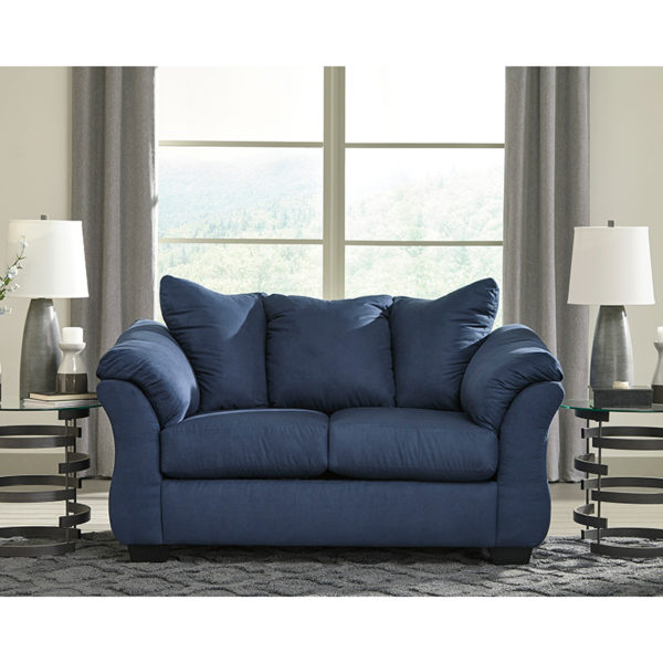 Buy Contemporary Style Blue Microfiber Loveseat near  Saint Cloud at Capital Office Furniture