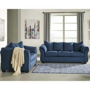 Buy Sofa and Loveseat Set Blue Microfiber Living Set near  Daytona Beach at Capital Office Furniture