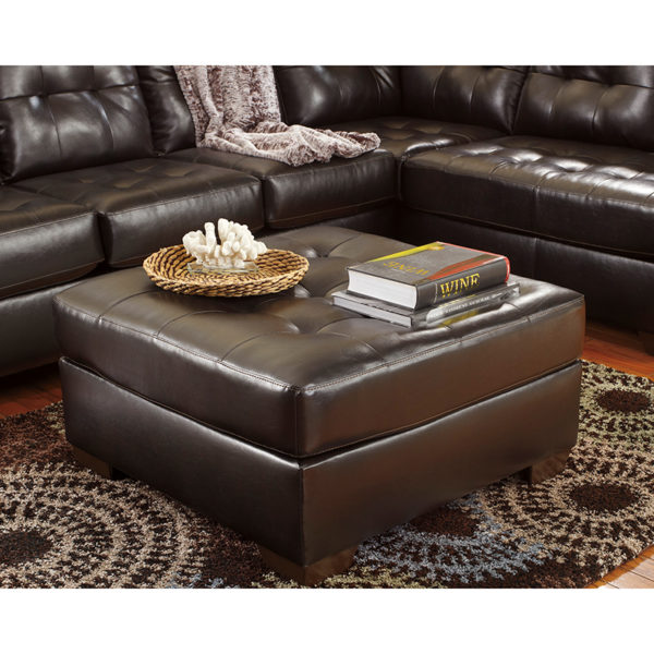 Buy Contemporary Style Ottoman Chocolate Faux Leather Ottoman near  Leesburg at Capital Office Furniture
