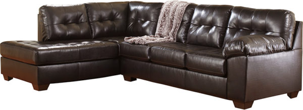 Find Chocolate Faux Leather Upholstery with Accent Stitching living room furniture near  Clermont at Capital Office Furniture