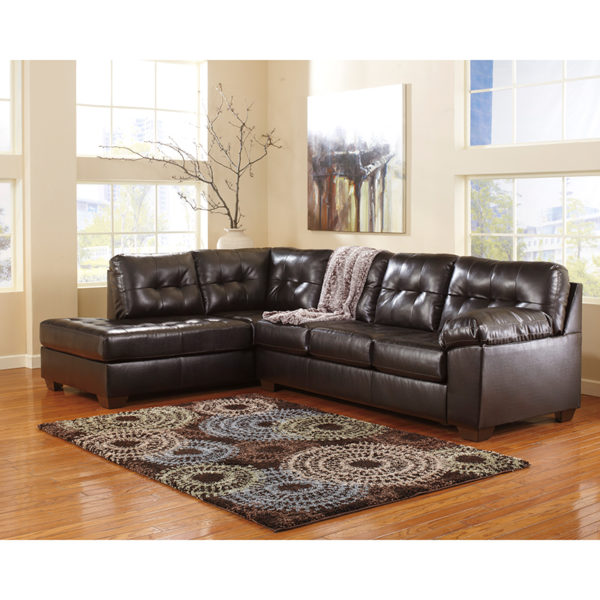 Buy Contemporary Style L-Shaped 2 Piece Sectional Faux Leather Sectional near  Clermont at Capital Office Furniture