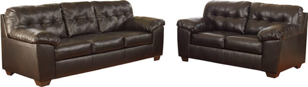 Find Chocolate Faux Leather Upholstery with Accent Stitching living room furniture in  Orlando at Capital Office Furniture