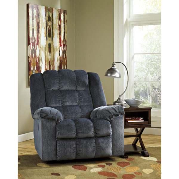 Buy Contemporary Style Blue Twill Power Recliner near  Clermont at Capital Office Furniture