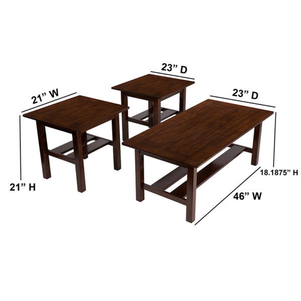 Nice Signature Design by Ashley Lewis 3 Piece Occasional Table Set Plank Style Lower Shelf living room furniture near  Bay Lake at Capital Office Furniture