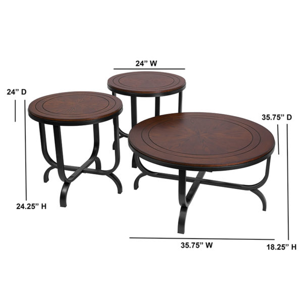 Nice Signature Design by Ashley Ferlin 3 Piece Occasional Table Set X-Frame design living room furniture near  Daytona Beach at Capital Office Furniture