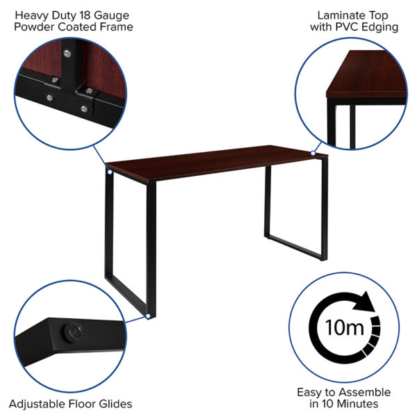 Nice Commercial Grade Industrial Style Office Desk - 55" Length Screw-in Adjustable Floor Glides home office furniture near  Lake Buena Vista at Capital Office Furniture