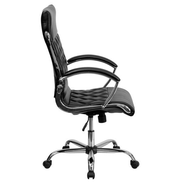 Nice High Back Designer Quilted LeatherSoft Executive Swivel Office Chair with Base and Arms Built-In Lumbar Support office chairs in  Orlando at Capital Office Furniture