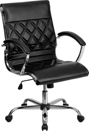 Buy Contemporary Office Chair Black Mid-Back Leather Chair in  Orlando at Capital Office Furniture
