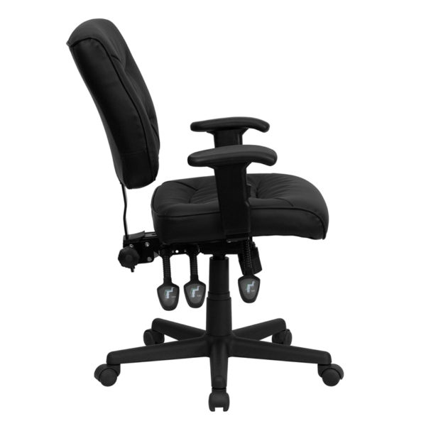 Nice Mid-Back LeatherSoft Multifunction Swivel Ergonomic Task Office Chair with Adjustable Arms Tufted Back office chairs near  Daytona Beach at Capital Office Furniture