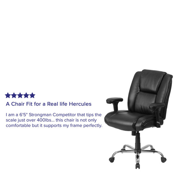 Nice HERCULES Series Big & Tall 400 lb. Rated LeatherSoft Ergonomic Task Office Chair with Base and Adjustable Arms Mid-Back Design office chairs near  Winter Park at Capital Office Furniture