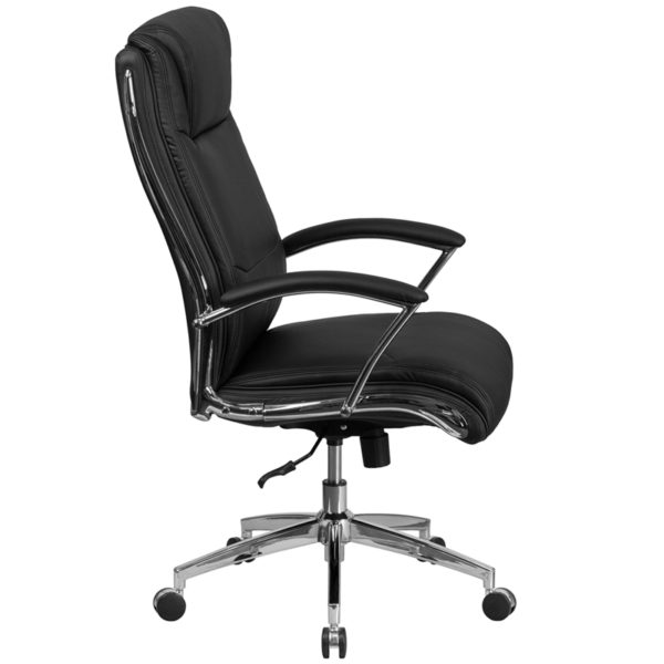 Nice High Back Designer LeatherSoft Smooth Upholstered Executive Swivel Office Chair with Base and Arms Built-In Lumbar Support office chairs near  Saint Cloud at Capital Office Furniture