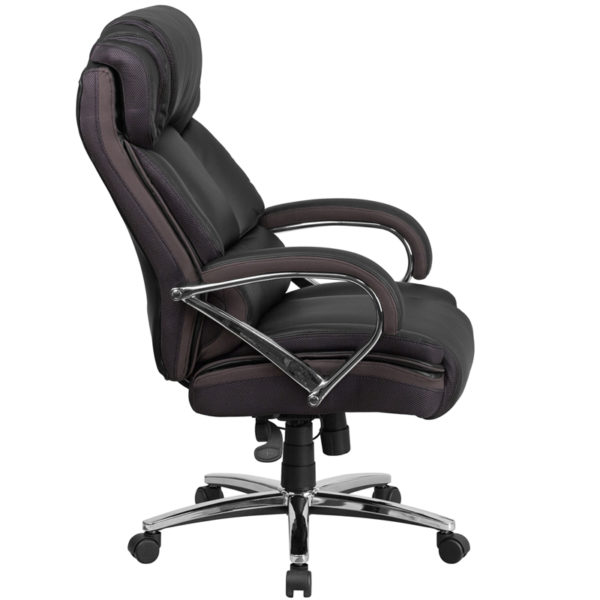 Nice HERCULES Series Big & Tall 500 lb. Rated LeatherSoft Executive Swivel Ergonomic Office Chair with Base and Arms High Back Design with Headrest office chairs in  Orlando at Capital Office Furniture