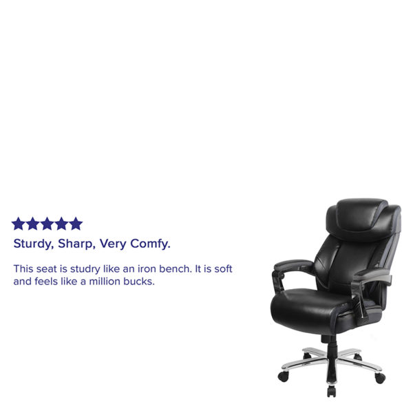 Nice HERCULES Series Big & Tall 500 lb. Rated LeatherSoft Executive Swivel Ergonomic Office Chair with Adjustable Headrest High Back Design with Ratchet Height Adjustable Headrest office chairs near  Sanford at Capital Office Furniture