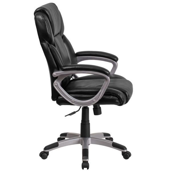 Nice Mid-Back LeatherSoft Executive Swivel Office Chair with Padded Arms Built-In Lumbar Support office chairs near  Daytona Beach at Capital Office Furniture
