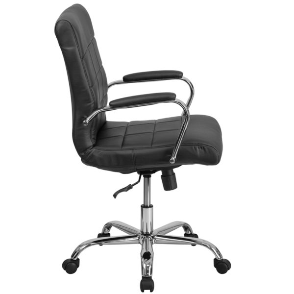 Nice Mid-Back Vinyl Executive Swivel Office Chair with Base and Arms Quilted Design Covering office chairs near  Kissimmee at Capital Office Furniture