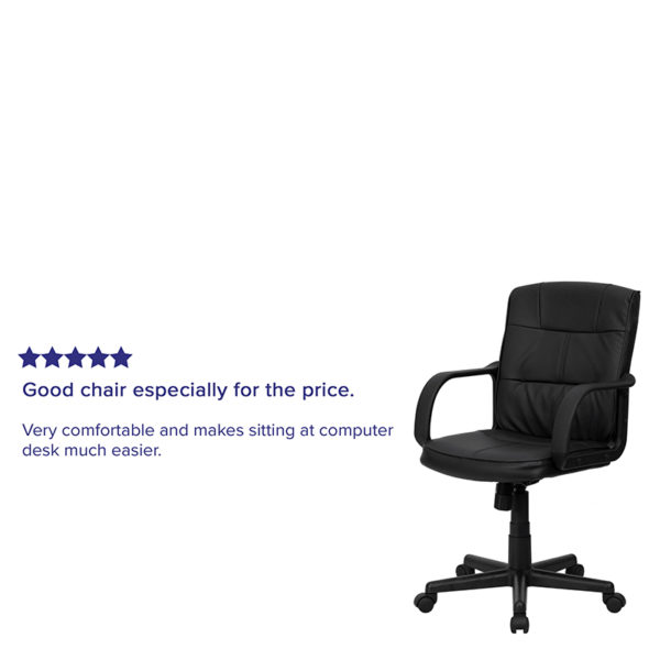 Nice Mid-Back LeatherSoft Swivel Task Office Chair with Arms Tilt Lock Mechanism rocks/tilts the chair and locks in an upright position office chairs near  Saint Cloud at Capital Office Furniture
