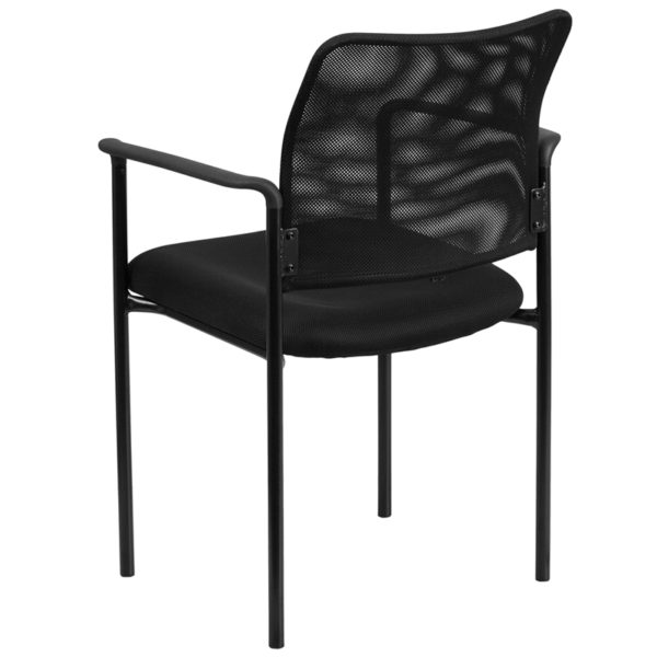 Nice Comfort Mesh Stackable Side Chair with Arms Nylon Arms office guest and reception chairs near  Oviedo at Capital Office Furniture