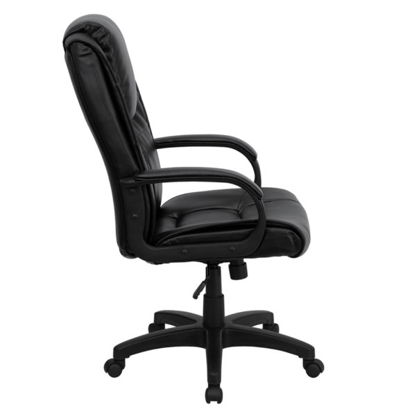 Nice High Back LeatherSoft Executive Swivel Office Chair with Oversized Headrest and Arms Built-In Lumbar Support office chairs near  Clermont at Capital Office Furniture