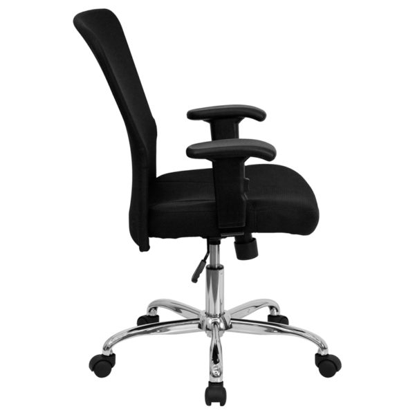 Nice Mid-Back Mesh Contemporary Swivel Task Office Chair with Base and Adjustable Arms Built-In Lumbar Support Band office chairs near  Lake Buena Vista at Capital Office Furniture