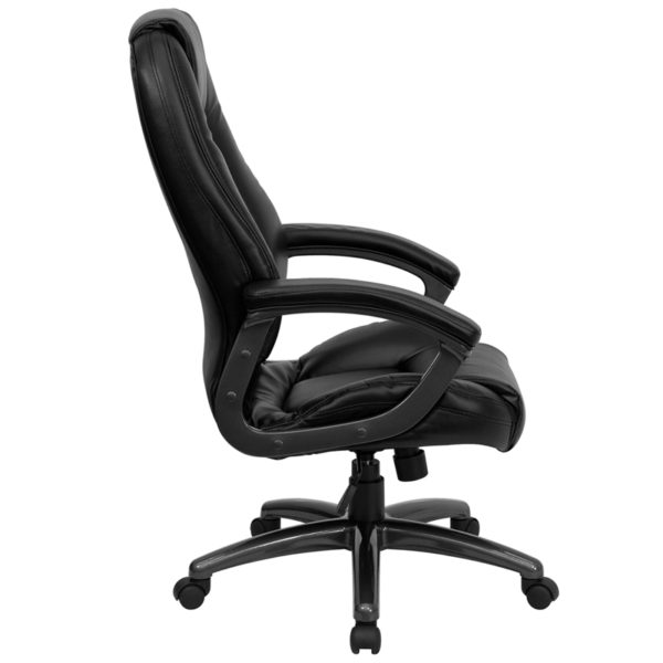 Nice High Back LeatherSoft Executive Swivel Ergonomic Office Chair with Deep Curved Lumbar and Arms Built-In Lumbar Support office chairs near  Casselberry at Capital Office Furniture