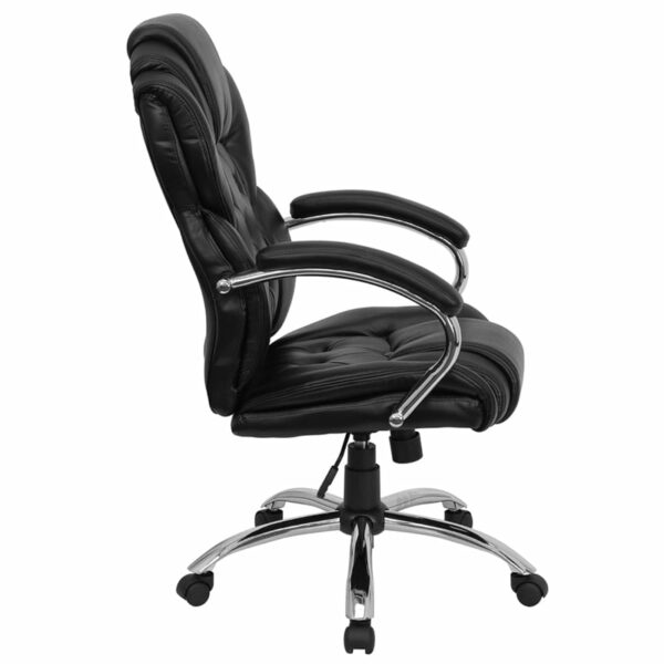 Nice High Back Transitional Style LeatherSoft Executive Swivel Office Chair with Arms Built-In Lumbar Support office chairs near  Leesburg at Capital Office Furniture