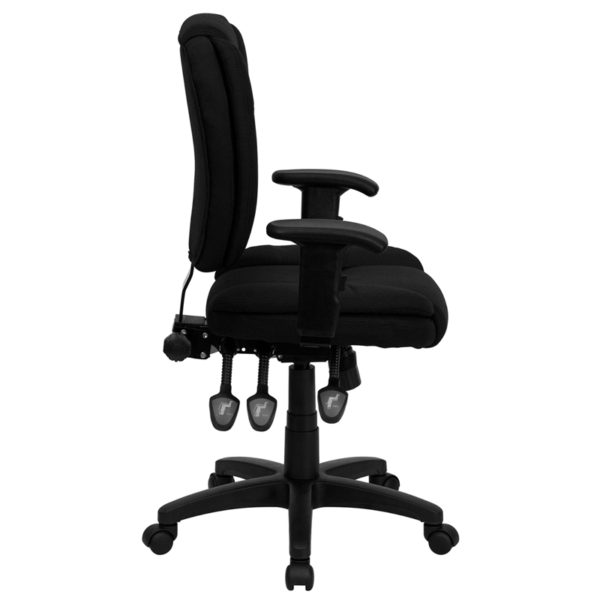 Nice Mid-Back Fabric Multifunction Swivel Ergonomic Task Office Chair with Pillow Top Cushioning and Arms Pillow Top Cushioned Back and Seat office chairs in  Orlando at Capital Office Furniture