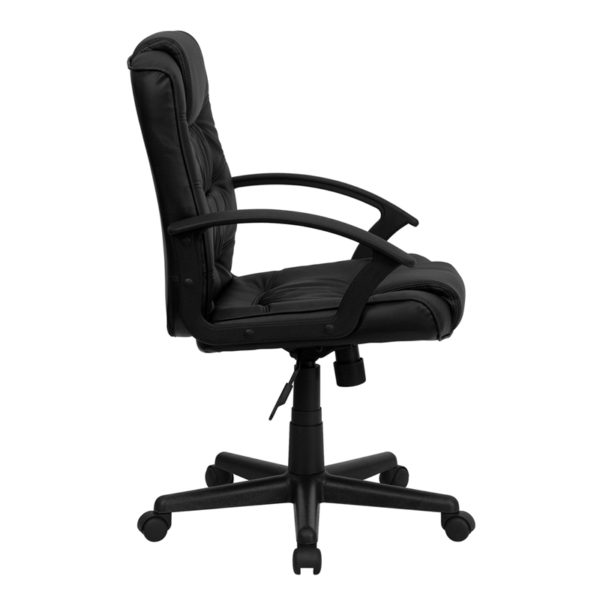 Nice Mid-Back LeatherSoft Swivel Task Office Chair with Arms Tilt Lock Mechanism rocks/tilts the chair and locks in an upright position office chairs near  Casselberry at Capital Office Furniture