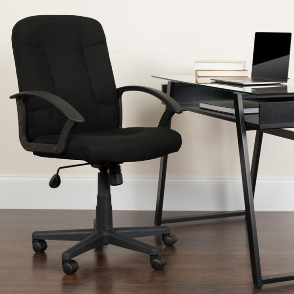 Buy Contemporary Office Chair Black Mid-Back Fabric Chair near  Saint Cloud at Capital Office Furniture
