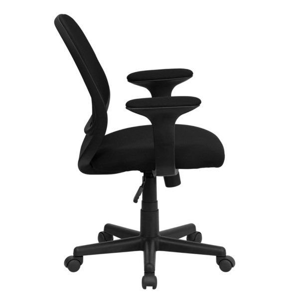 Nice Y-GO Office Chair™ Mid-Back Mesh Swivel Task Office Chair with Arms Built-In Lumbar Support office chairs near  Sanford at Capital Office Furniture