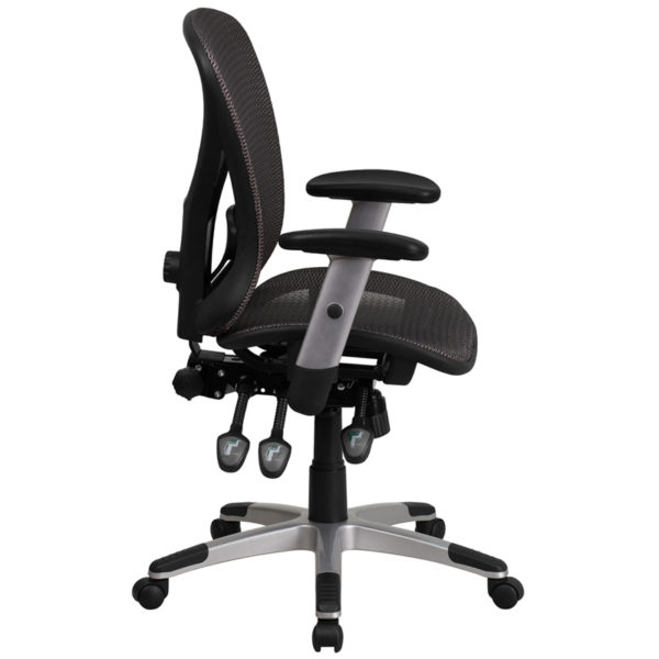 Nice Mid-Back Mesh Multifunction Executive Swivel Ergonomic Office Chair with Adjustable Arms Built-In Lumbar Support office chairs near  Lake Buena Vista at Capital Office Furniture