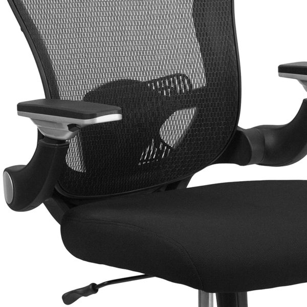 Nice Mid-Back Mesh Executive Swivel Ergonomic Office Chair with Height Adjustable Flip-Up Arms Adjustable Height Lumbar Support office chairs near  Lake Buena Vista at Capital Office Furniture