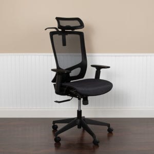 Buy Contemporary Executive Office Chair with Pivot and Height Adjustable Headrest Black Mesh Office Chair in  Orlando at Capital Office Furniture