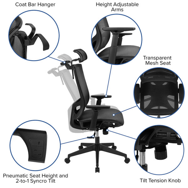 Nice Ergonomic Mesh Office Chair with Synchro-Tilt