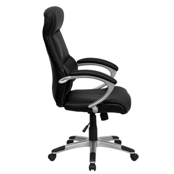 Nice High Back LeatherSoft Executive Swivel Office Chair with Curved Headrest and Line Stitching Built-In Lumbar Support office chairs in  Orlando at Capital Office Furniture