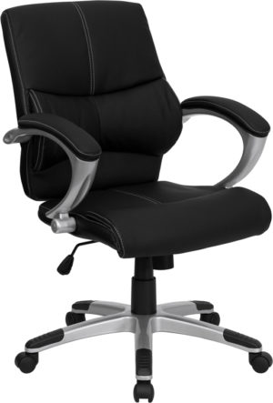 Buy Contemporary Office Chair Black Mid-Back Leather Chair in  Orlando at Capital Office Furniture