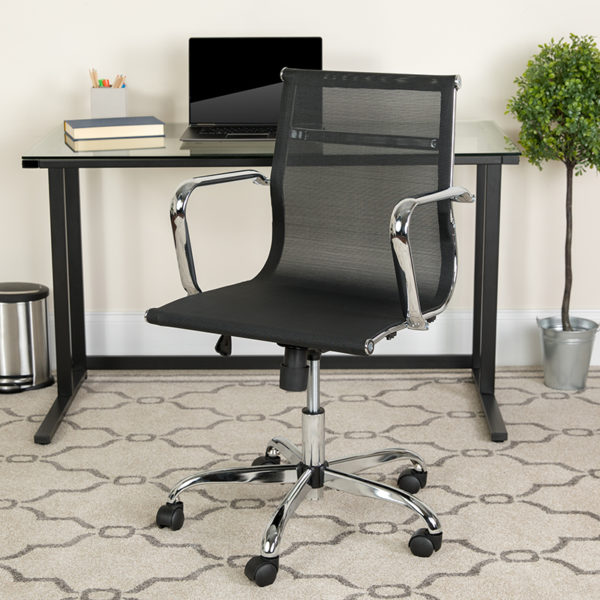 Buy Contemporary Executive Office Chair Black Mesh Modern Office Chair near  Lake Buena Vista at Capital Office Furniture