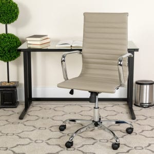 Buy Contemporary Executive Office Chair with Coat Hanger Bar on Back Tan Leather Office Chair near  Oviedo at Capital Office Furniture