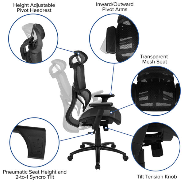 Nice Ergonomic Mesh Office Chair with 2-to-1 Synchro-Tilt