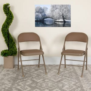 Buy Padded Metal Folding Chair Beige Vinyl Folding Chair near  Sanford at Capital Office Furniture