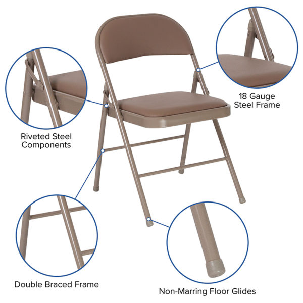 Nice HERCULES Series Double Braced Vinyl Folding Chair .5" Thick Padded Seat with CAL 117 Foam folding chairs near  Clermont at Capital Office Furniture