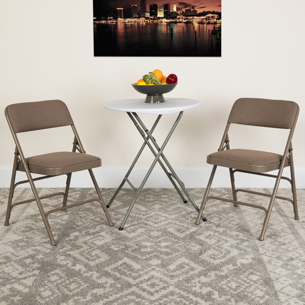 Buy Padded Metal Folding Chair Beige Fabric Folding Chair near  Saint Cloud at Capital Office Furniture