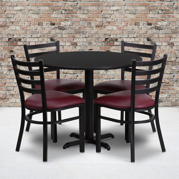 Buy Table and Chair Set 36RD BK Table-BG VYL Seat near  Kissimmee at Capital Office Furniture
