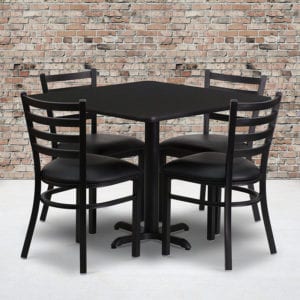 Buy Table and Chair Set 36SQ BK Table-BK VYL Seat in  Orlando at Capital Office Furniture