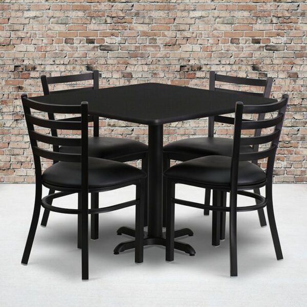 Buy Table and Chair Set 36SQ BK Table-BK VYL Seat near  Daytona Beach at Capital Office Furniture