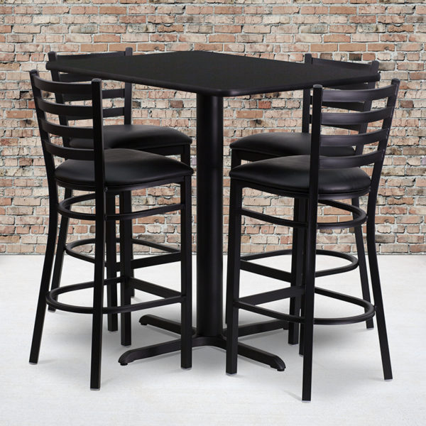 Buy Bar Height Table and Stool Set 24x42 BK Bar Table-BK VYL Seat near  Daytona Beach at Capital Office Furniture